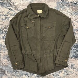 McGuire Denim Green Utility Jacket with Drawstring Waist (fit runs large)